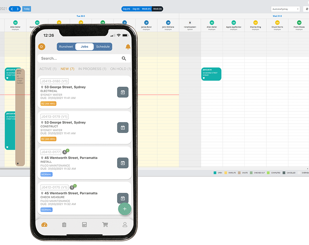 WorkBuddy screenshot: Field and Desktop - Jobs Dashboard