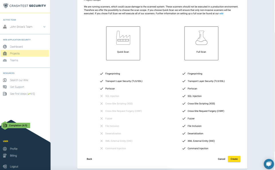 Crashtest Security Software - Crashtest Security projects