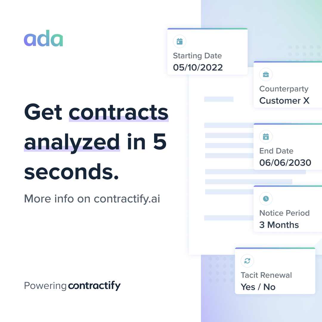 Ada, AI contract data analyst by Contractify