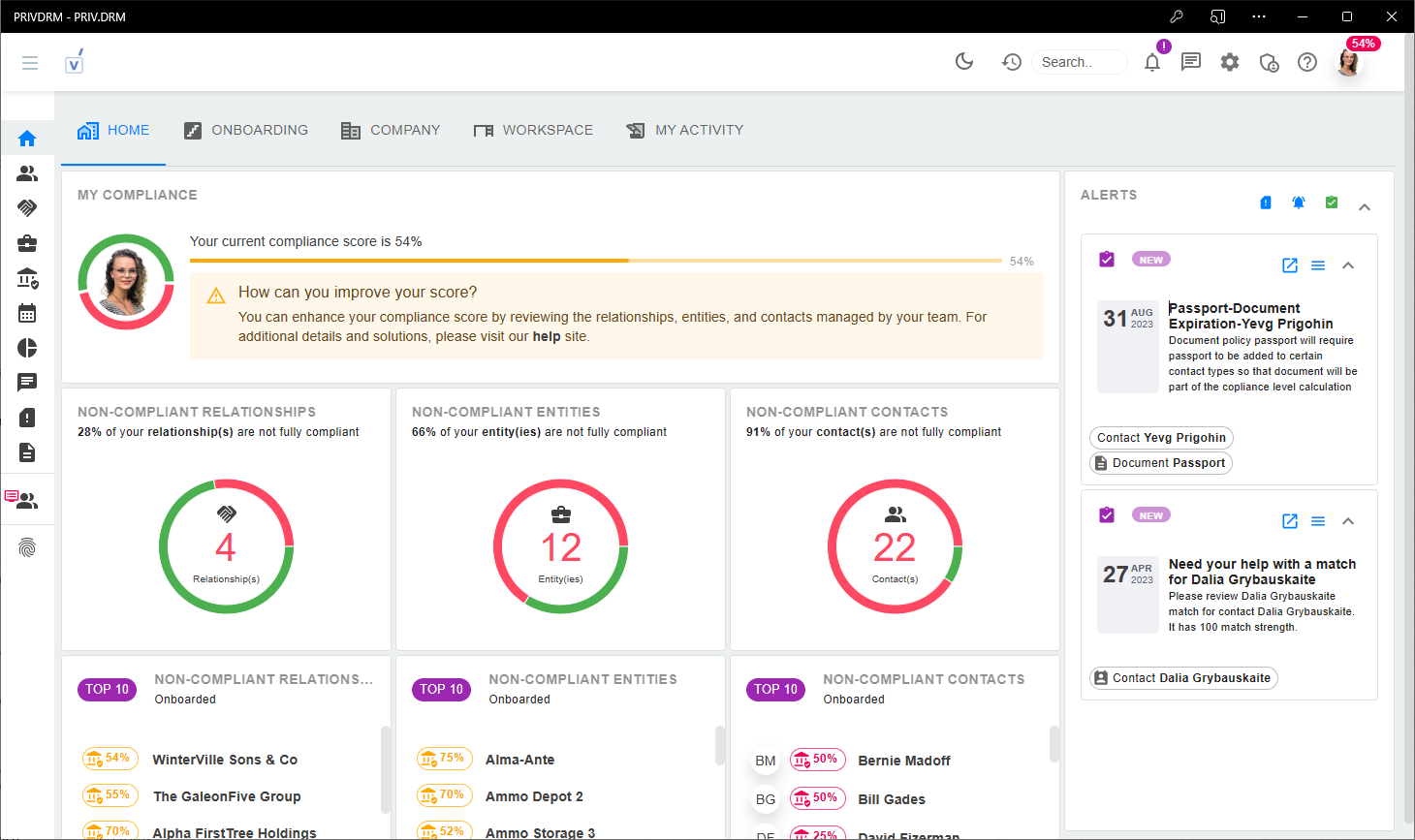 PRIV.DRM screenshot: Dashboard