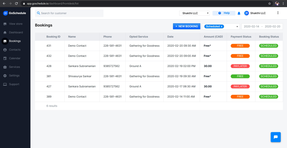 Bookings - GoSchedule-thumb
