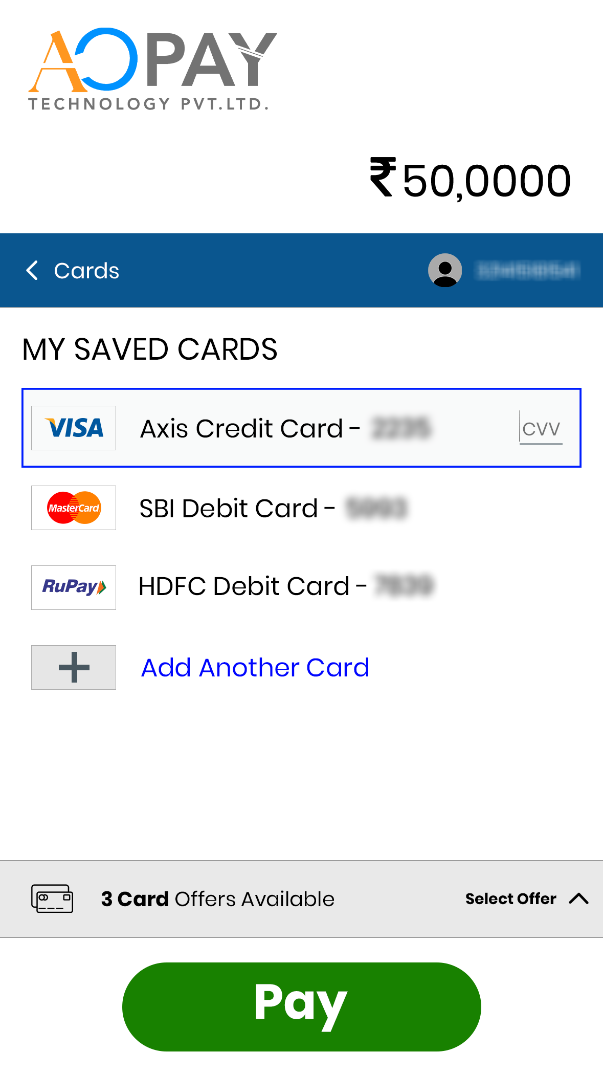 Payment Collection screenshot: Payment Collection gateway