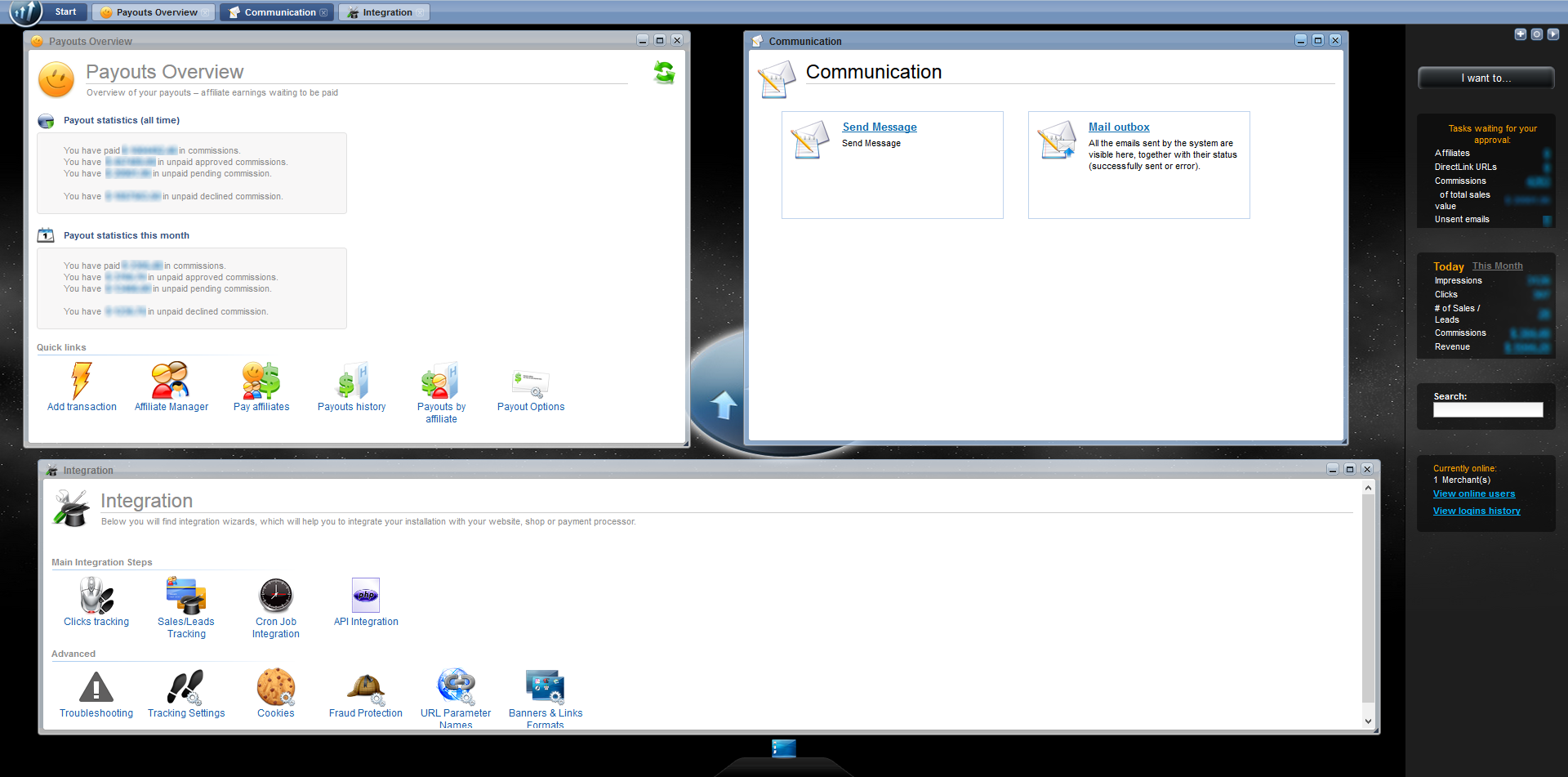 Post Affiliate Pro 4 Interface