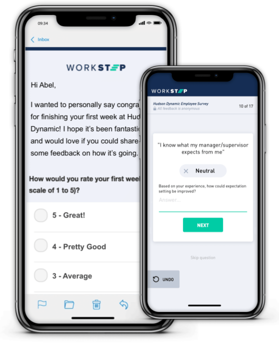 Engage your workforce at key milestones wherever they are located with WorkStep RETAIN