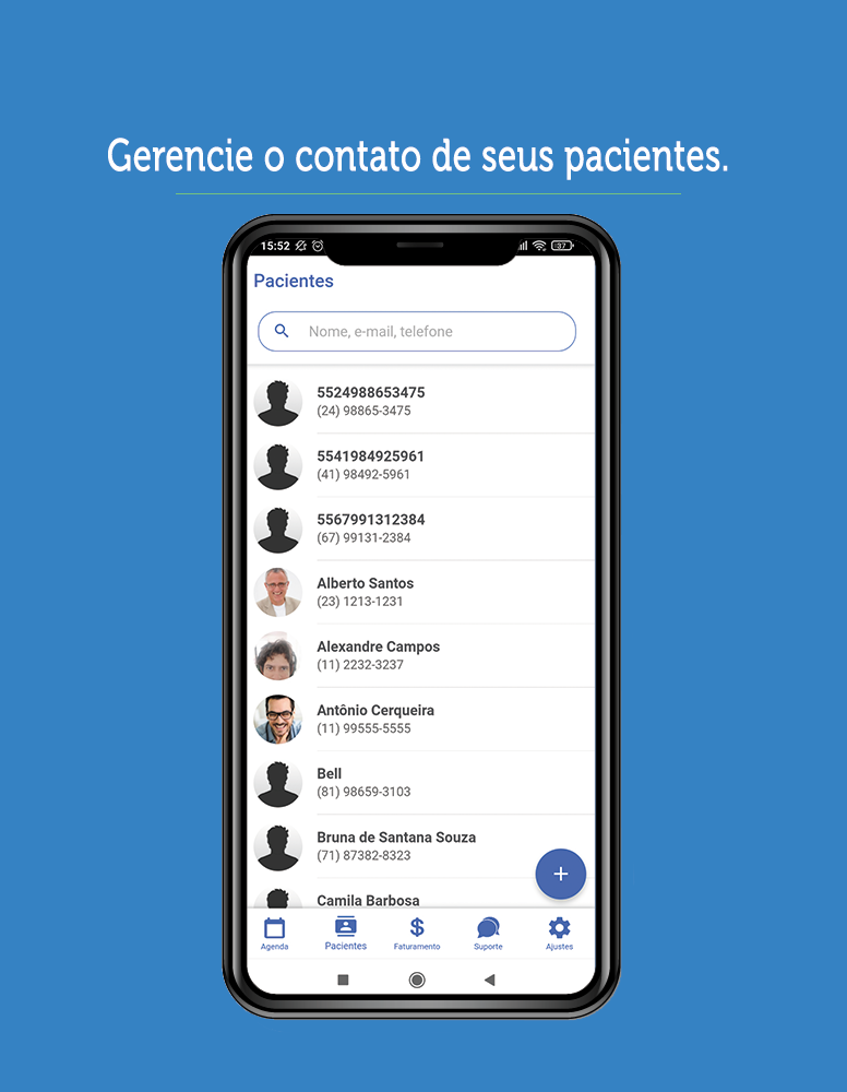 Saúde Vianet screenshot: Patient contacts