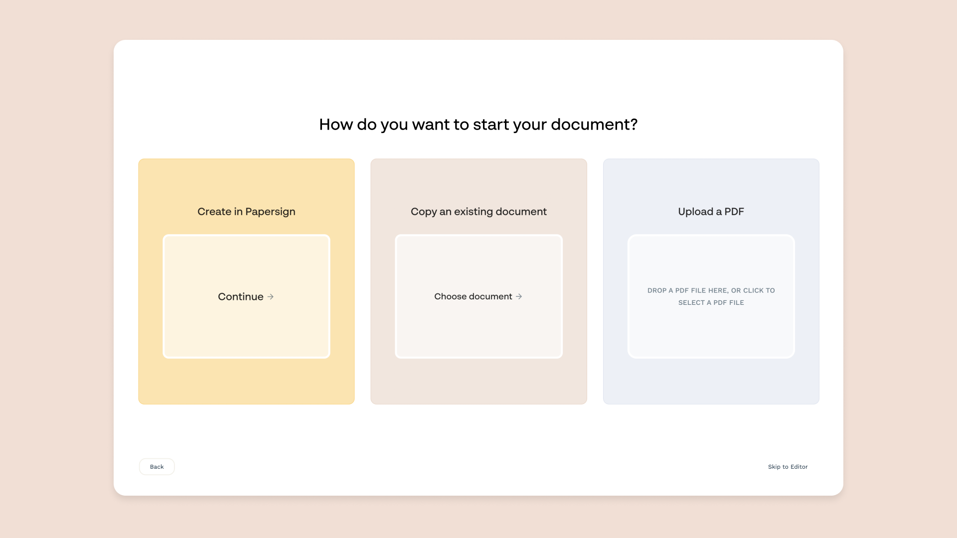 Papersign create new documents 