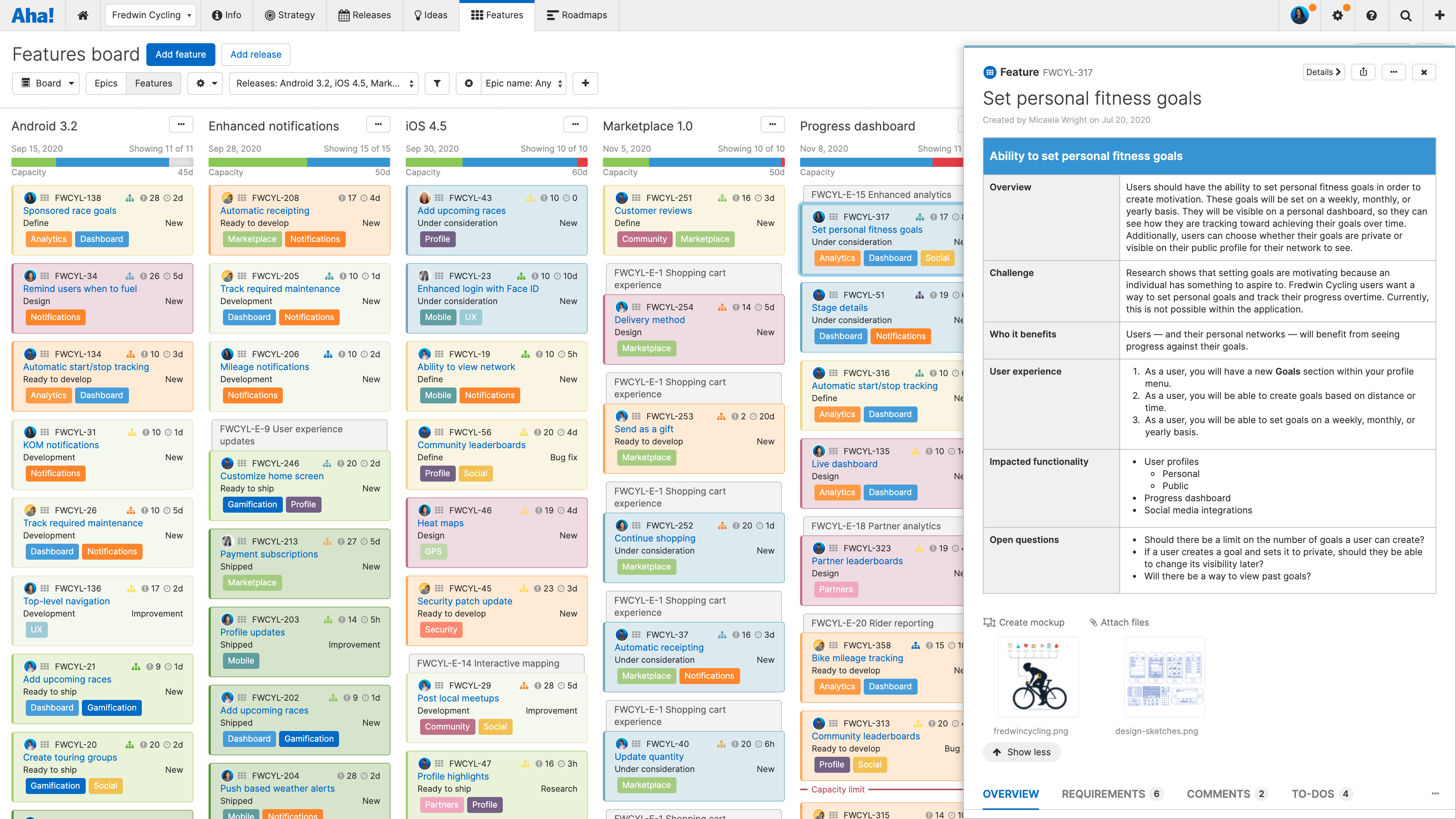 Aha! precios, funciones y opiniones GetApp Colombia 2021