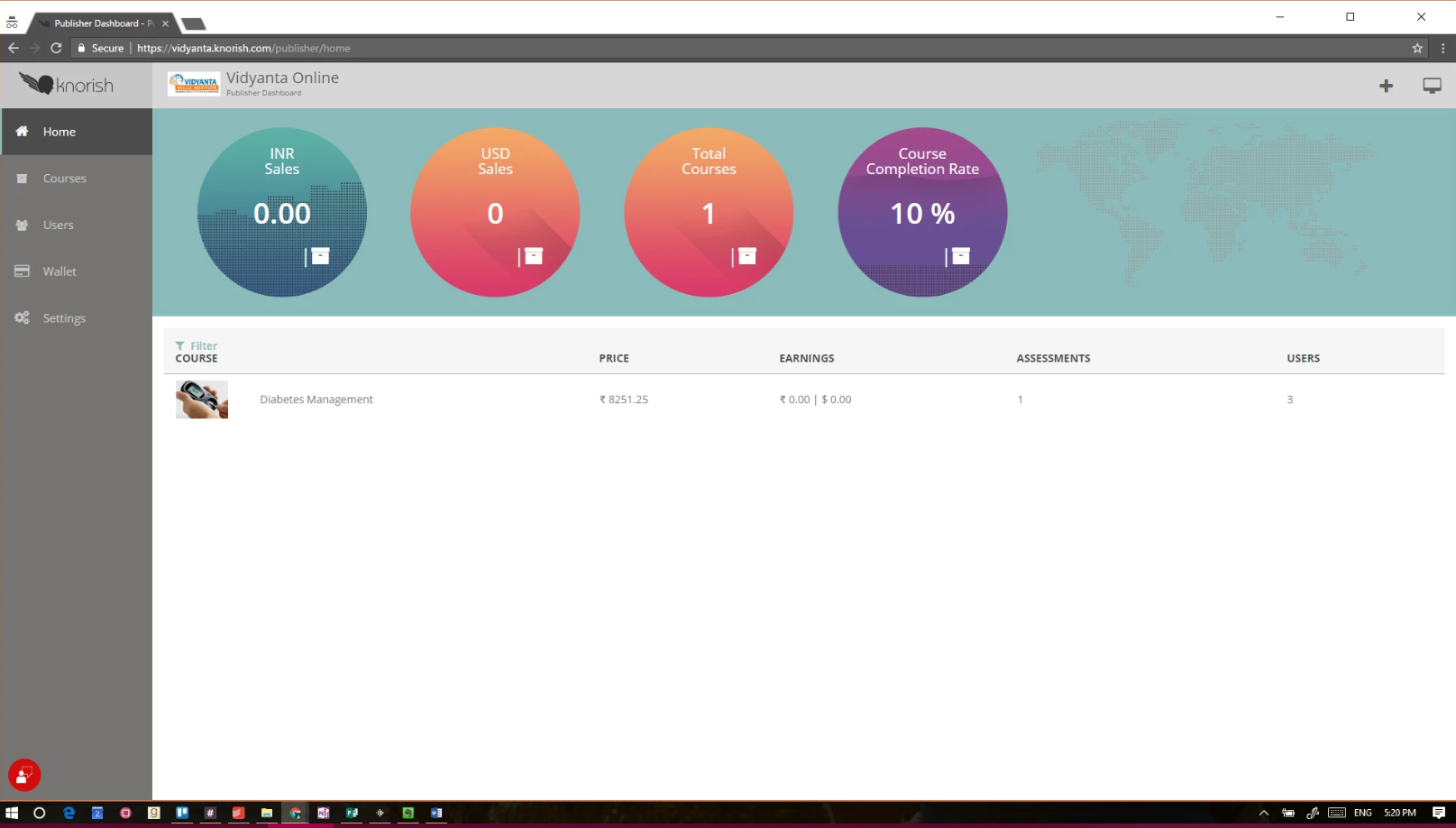 Knorish dashboard screenshot