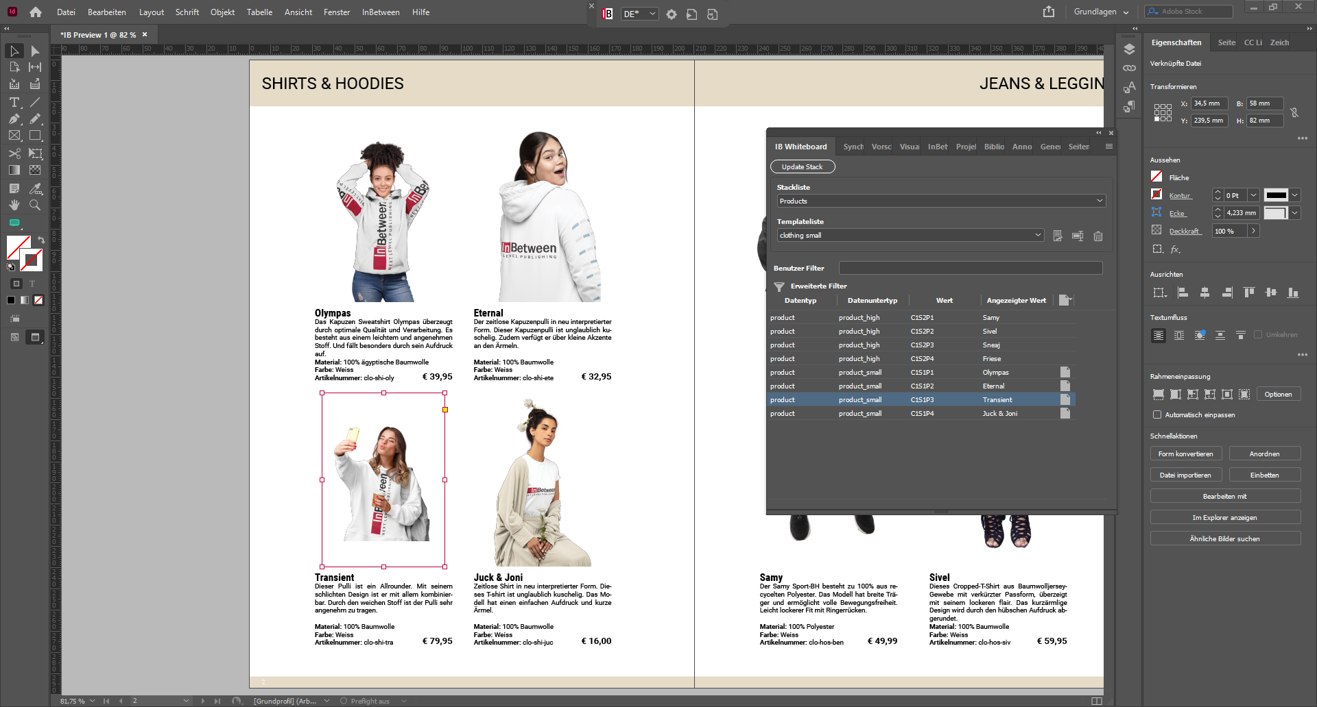 InBetween DTP-Client: Creative Publishing with the InDesign plugin (DTP-Client): No more copy-paste, full creativity.
