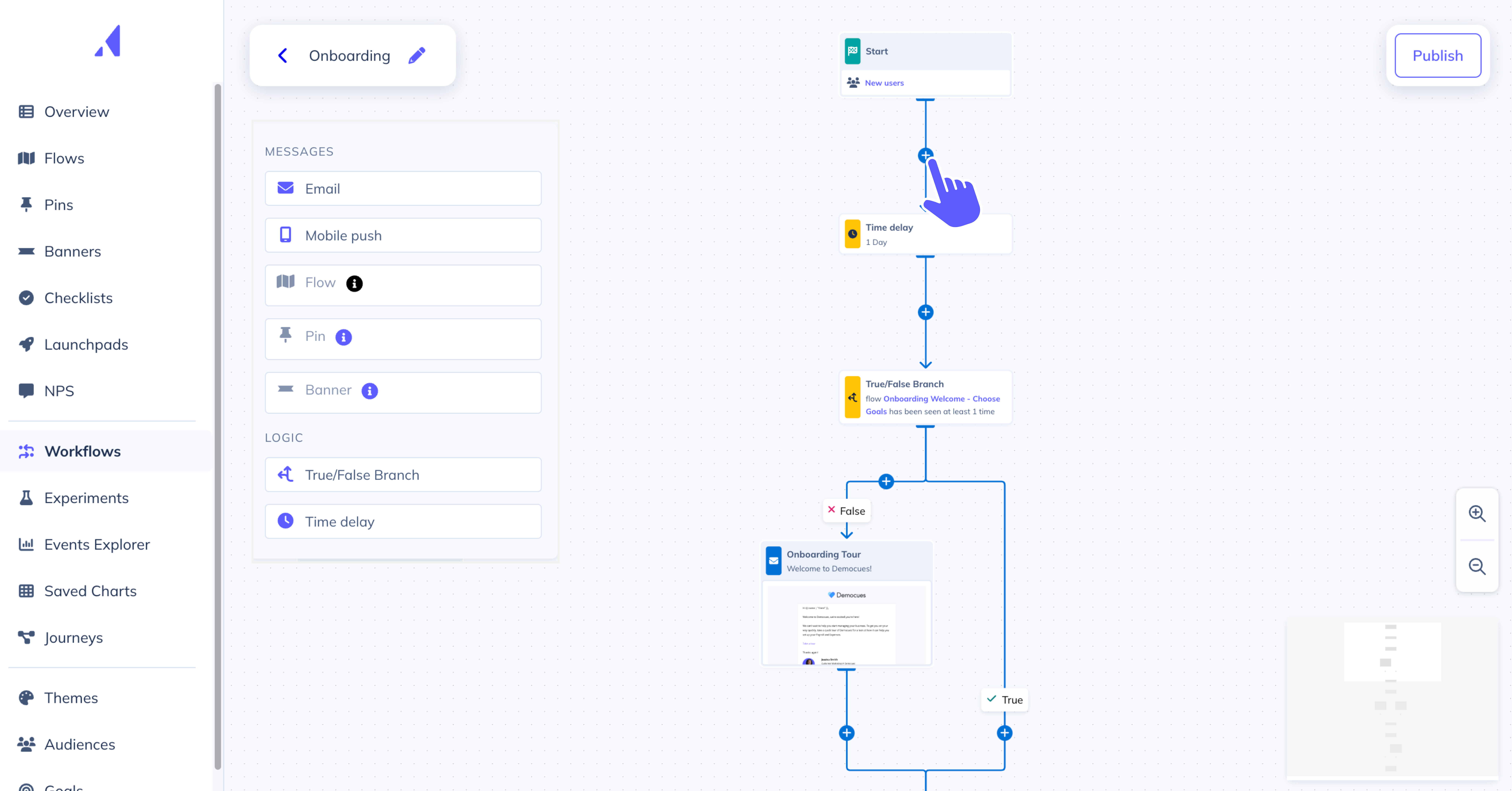 Appcues Software - Respond to what users do in your product with automated, real-time workflows. Combine in-app messaging, email, and push notifications to create connected, multi-channel experiences that keep users engaged and moving forward.