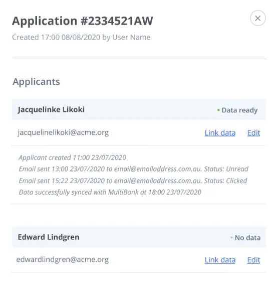 Tiimely screenshot: Tiimely applicant details