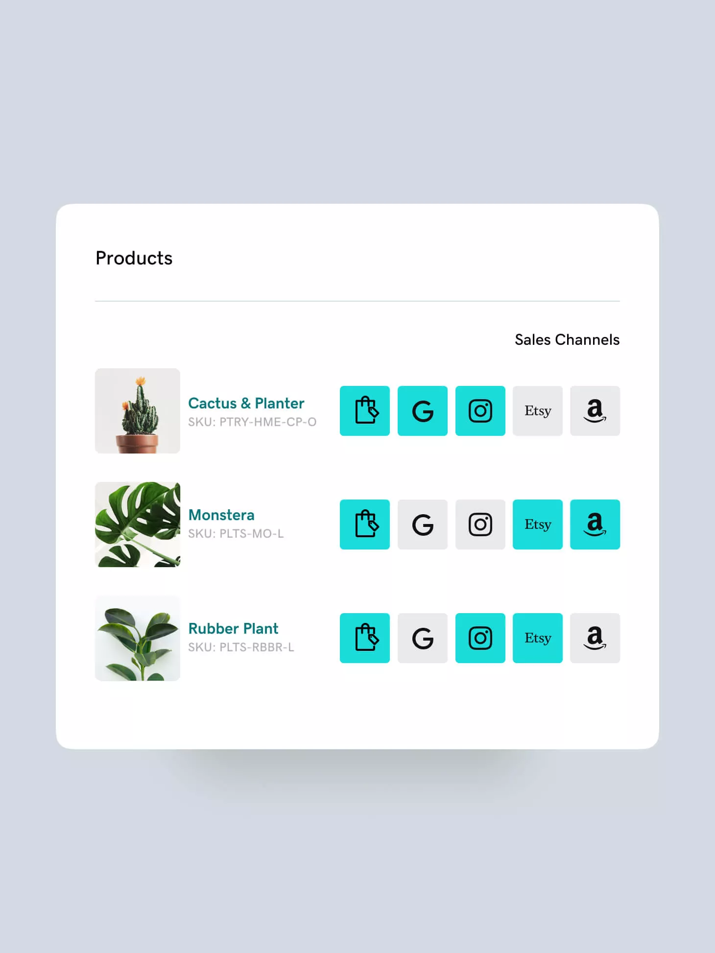 GoDaddy POS screenshot: GoDaddy Commerce products manager