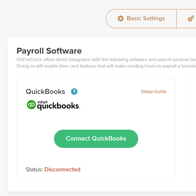 OnTheClock.com Software - Easy payroll integration with top payroll providers.