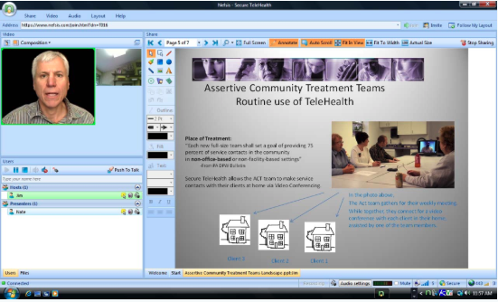 Secure Telehealth screenshot: Secure Telehealth presentation sharing