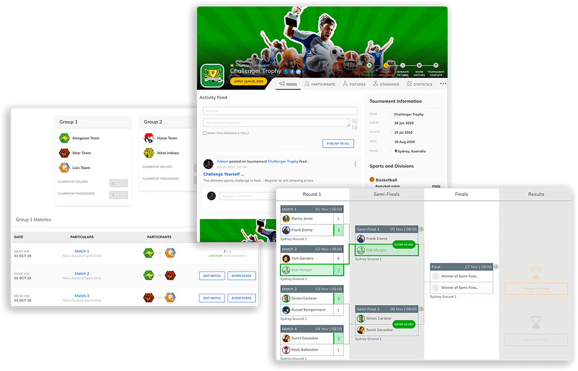 Tournament View - A dedicated page for your event with everything from Online Registration, Auto Fixture Scheduling, Scoring and Standings.-thumb