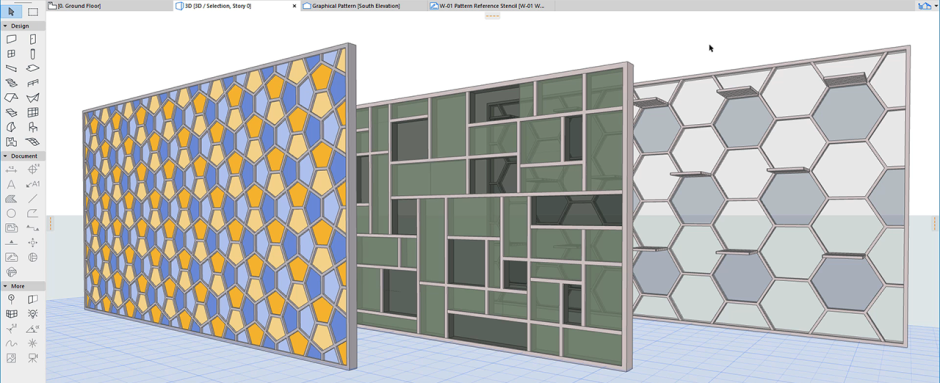 ARCHICAD Software - The remastered Façade Design tool promises an enhanced design environment for creating and detailing Curtain Walls, internal or external facades featuring repeating patterns