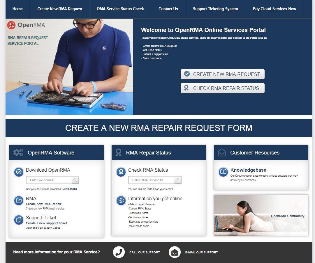 OpenRMA Customer Portal