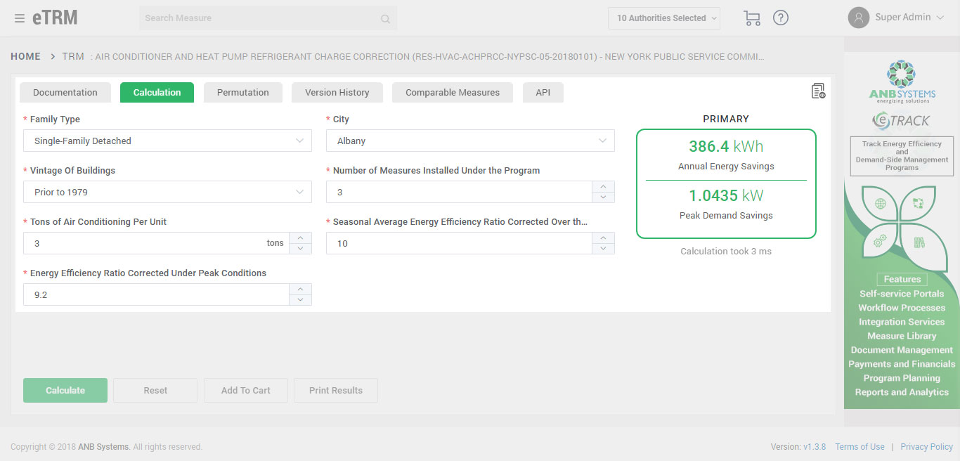 Calculate measure savings by mentioning the input specification values. Change input measure specification values and instantly see how the defined output values change accordingly.-thumb