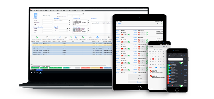 Inception CRM screenshot: Inception CRM gives sales teams an easy way to capture activities, pharmacy orders, distributor sales, sample drops, expense records, contracts and consent agreements, all in one platform. Available on iOS, Android and Windows.