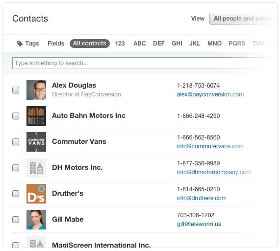 Manage contacts
