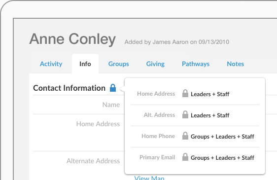 Administrators can restrict which information in Realm other users can access
