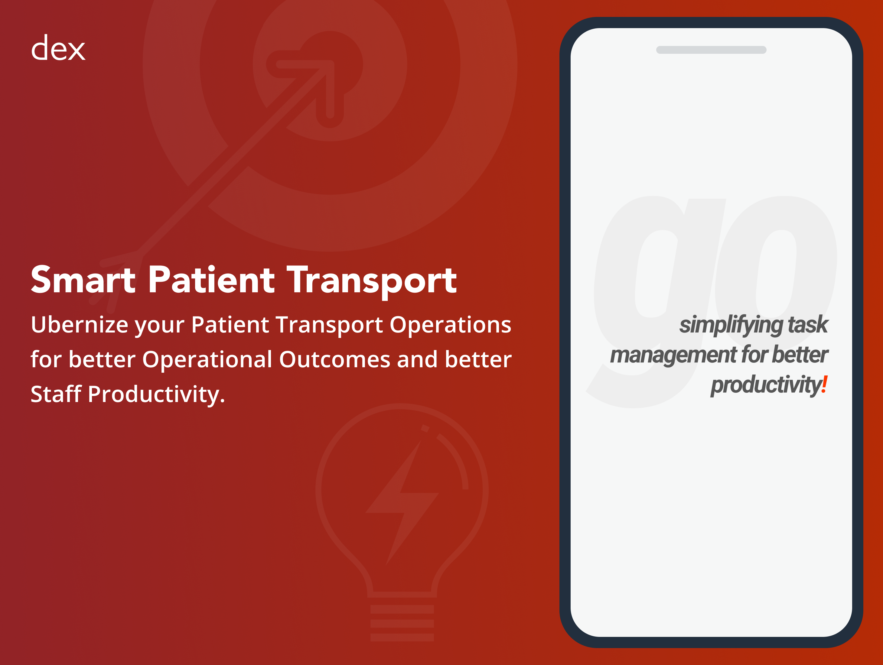goporter screenshot: Ubernize your Patient Transport Operations for better Operational Outcomes and better Staff Productivity.