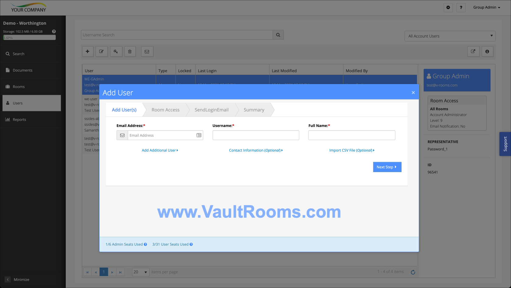 Vault Rooms Software - 2