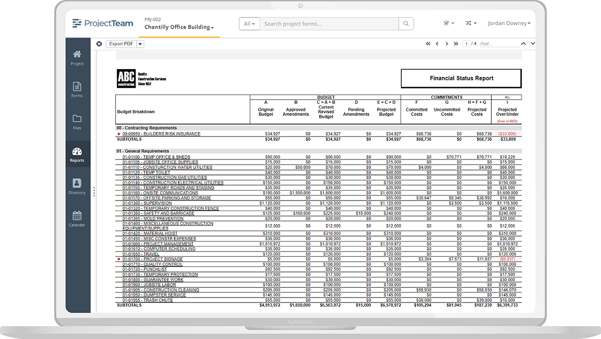 ProjectTeam.com Software - With ProjectTeam.com, you have unlimited options for creating reports that help you understand what needs the most attention on your projects. Create internal financial reports, client reports, and more. Combine multiple reports into one before printing.