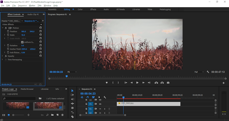 Adobe Premiere Pro screenshot: Adobe Premiere Pro add effects