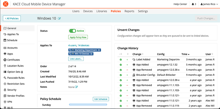 KACE Cloud screenshot: KACE Cloud automated device configuration