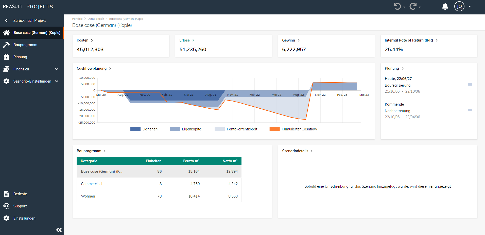 Reasult screenshot: Reasult Software Dashboard