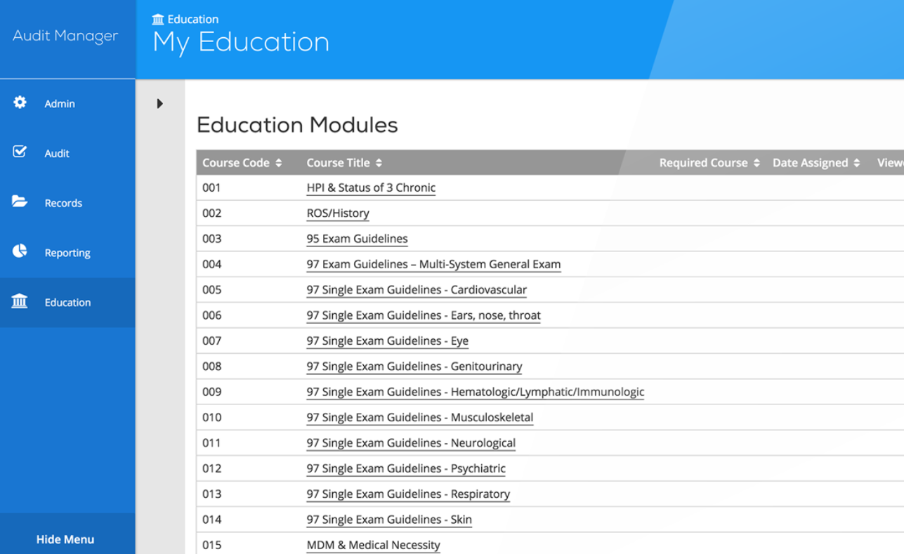 Audit Manager education modules
