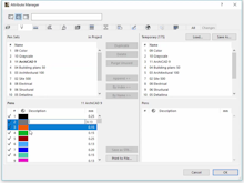 ARCHICAD Software - An updated Attribute Manager dialog allows for instant attribute search, a combined tab for layers and layer combinations, plus support for the edit of multiple attributes at the same time
