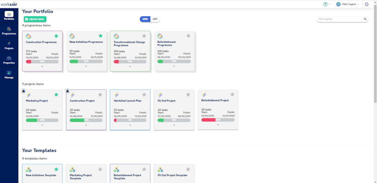 WorkSavi screenshot: WorkSavi manage project portfolios