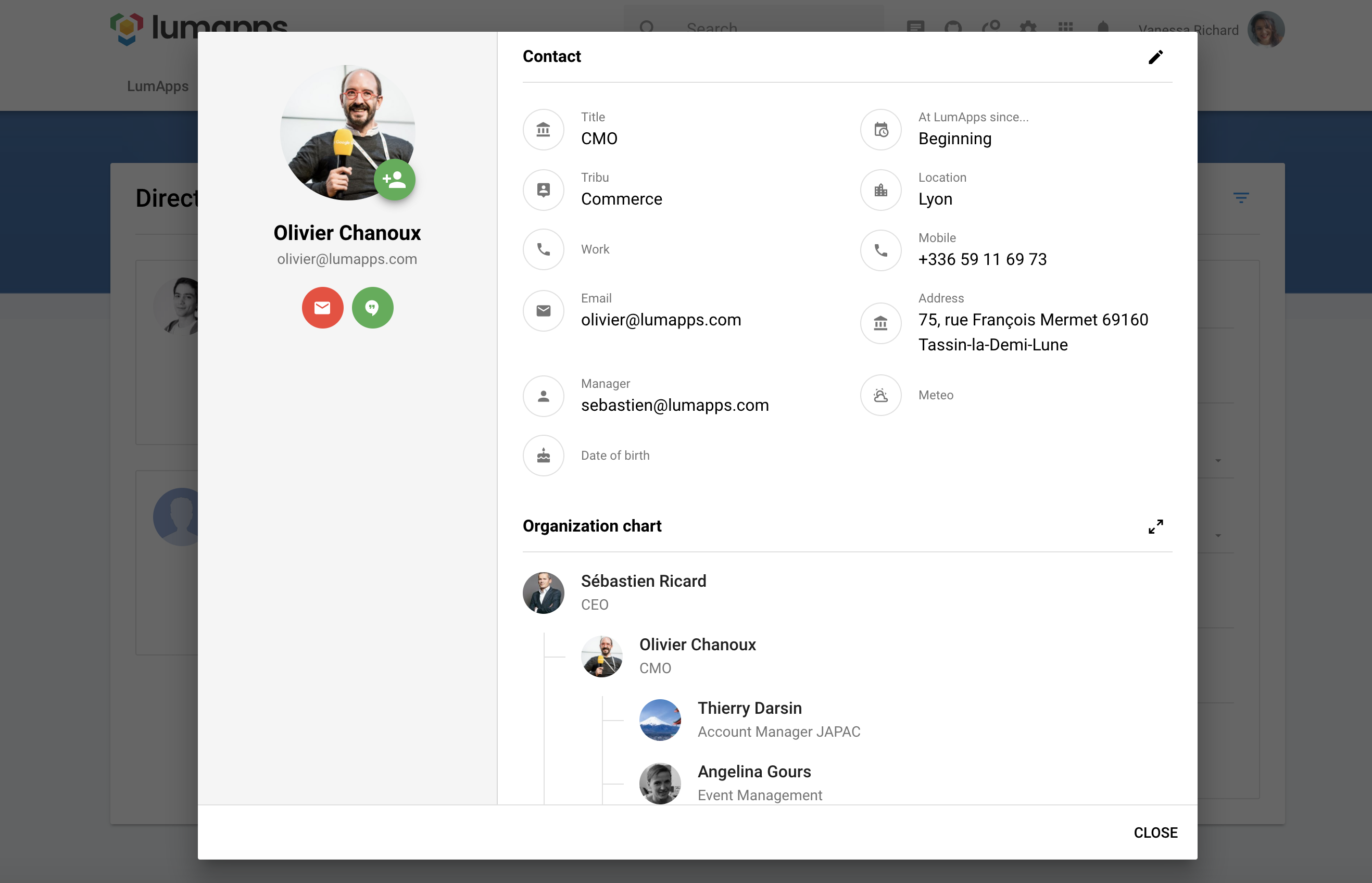 Staff contact information
