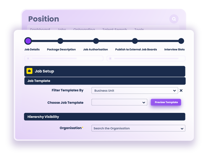 Tribepad screenshot: Get jobs approved fast with flexible requisitions and approvals workflows that automate how you work and banish sign-off siloes.