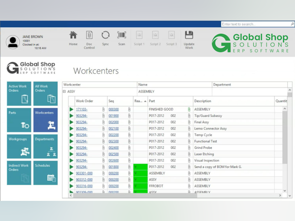 Global Shop Solutions Software - Global Shop Solutions Shop Floor Data Collection