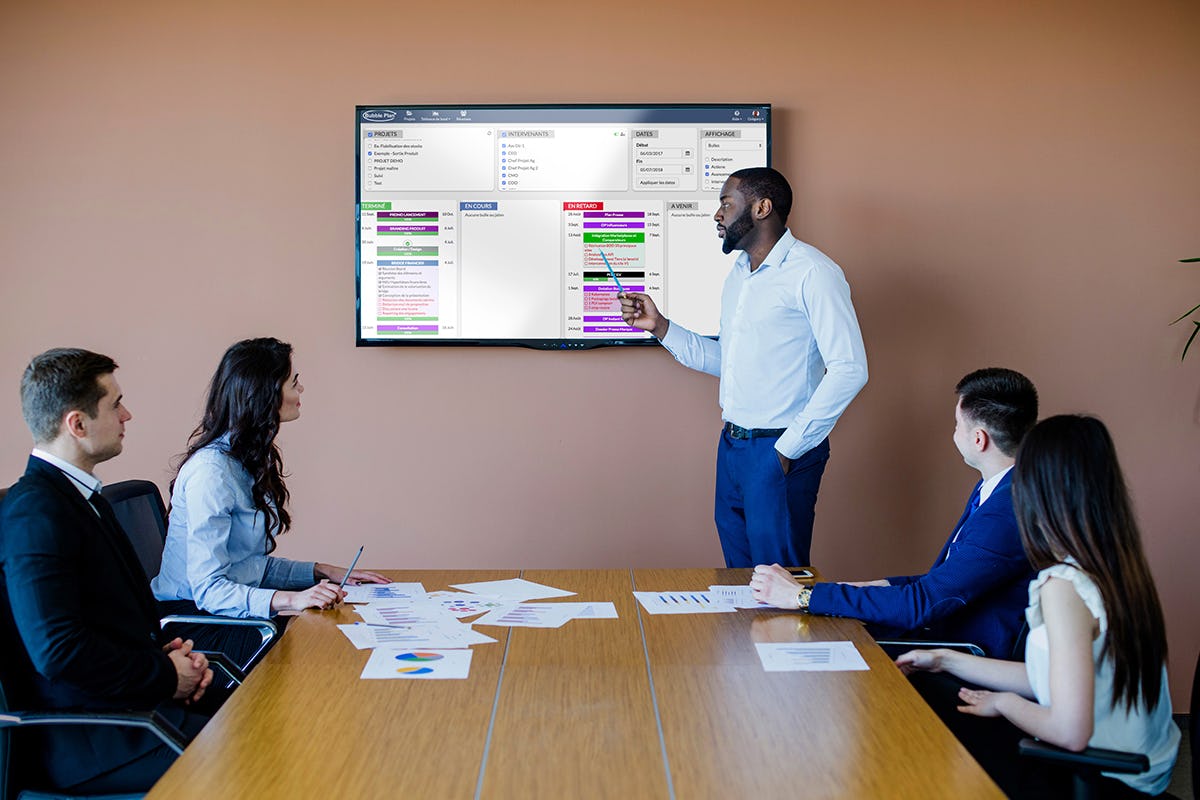 Bubble Plan Software - Dashboard in meeting