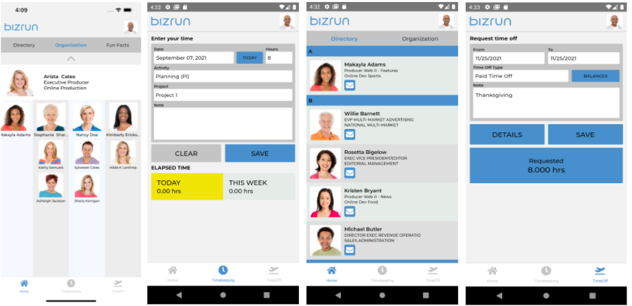 BizRun Native Mobile Interface