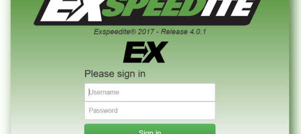 Exspeedite sign in page