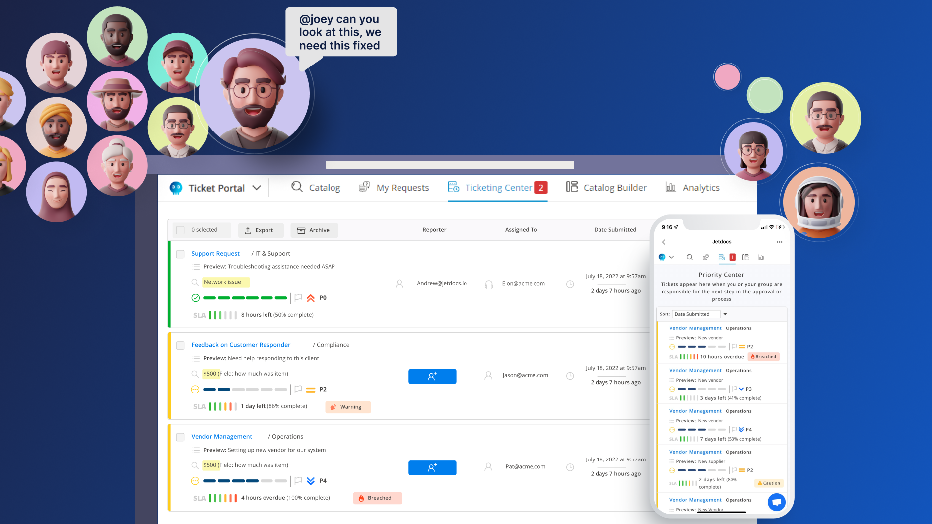 Jetdocs screenshot: Jetdocs Collaborative Ticketing