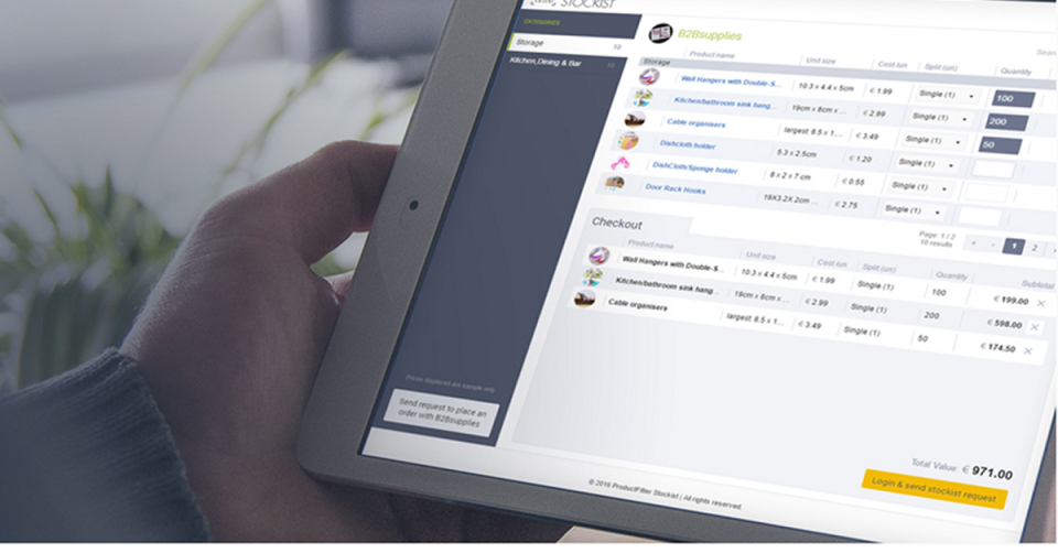 iStockist  screenshot: Customers can check stock, search products and order via tablet devices