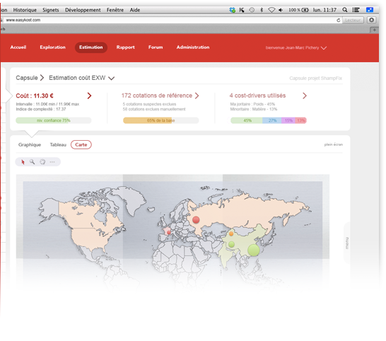 EasyKost  screenshot: easyKost cost estimations