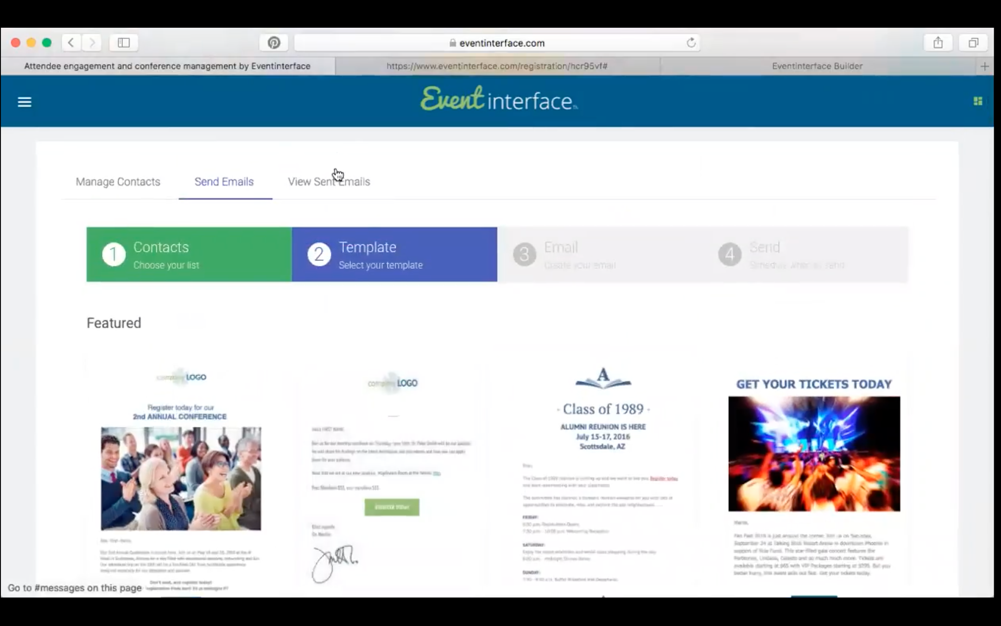 EventInterface Software - Email campaign templates