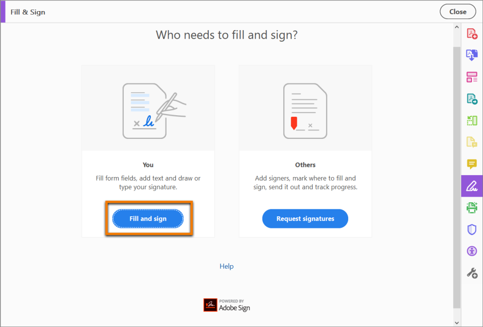 Adobe sign как подписать документ