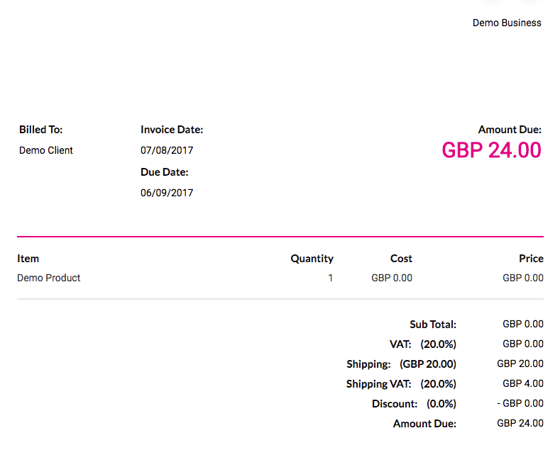 Invoice Template Software - Users can set flat and percentage discounts and shipping fees, and customize taxes