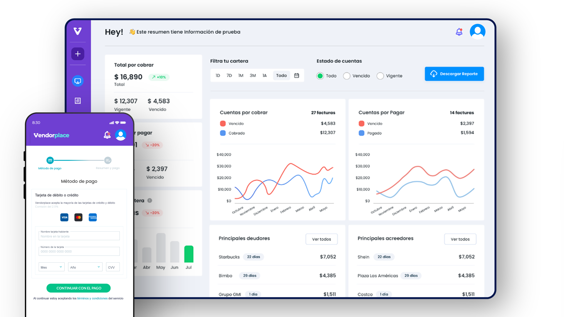 Vendorplace screenshot: Vendorplace dashboard