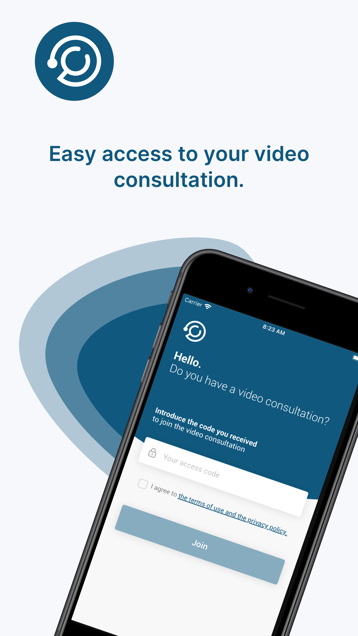 Docline 360 screenshot: Easy access to your video consultation