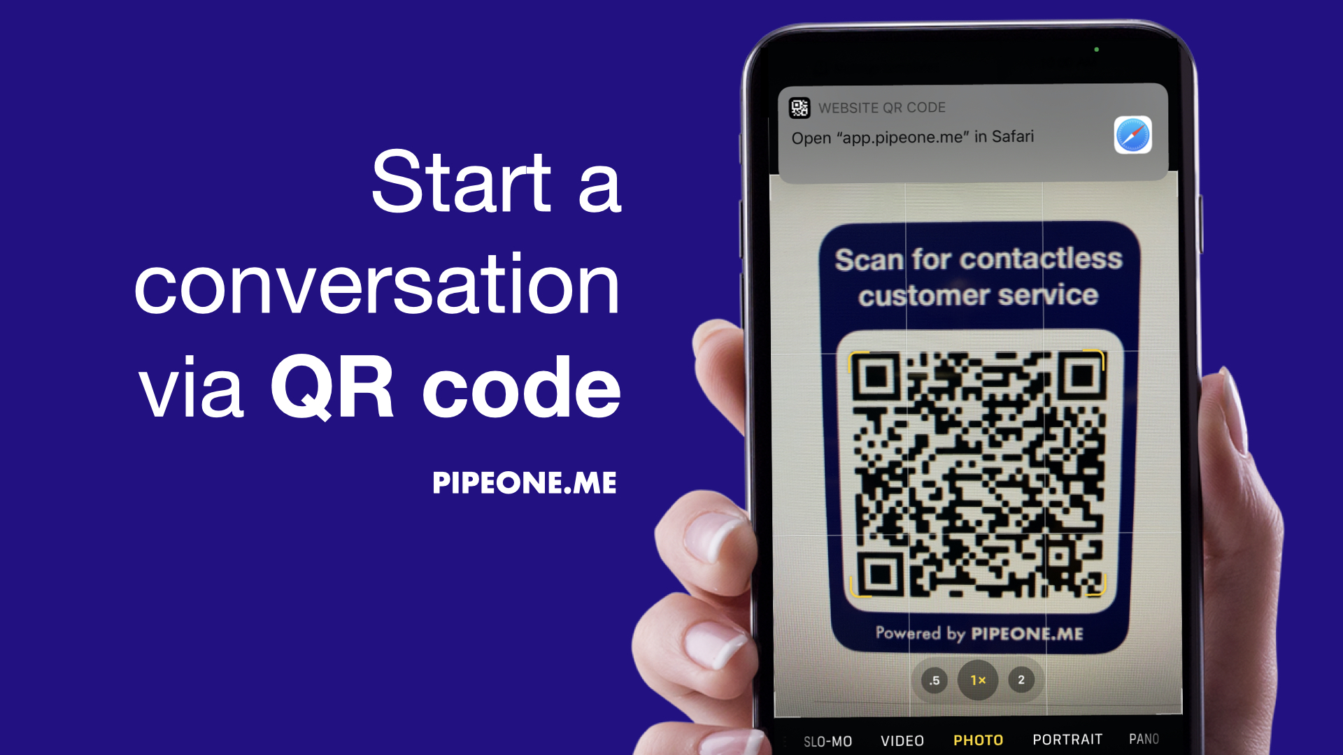 PipeOneMe scan QR code to send messages
