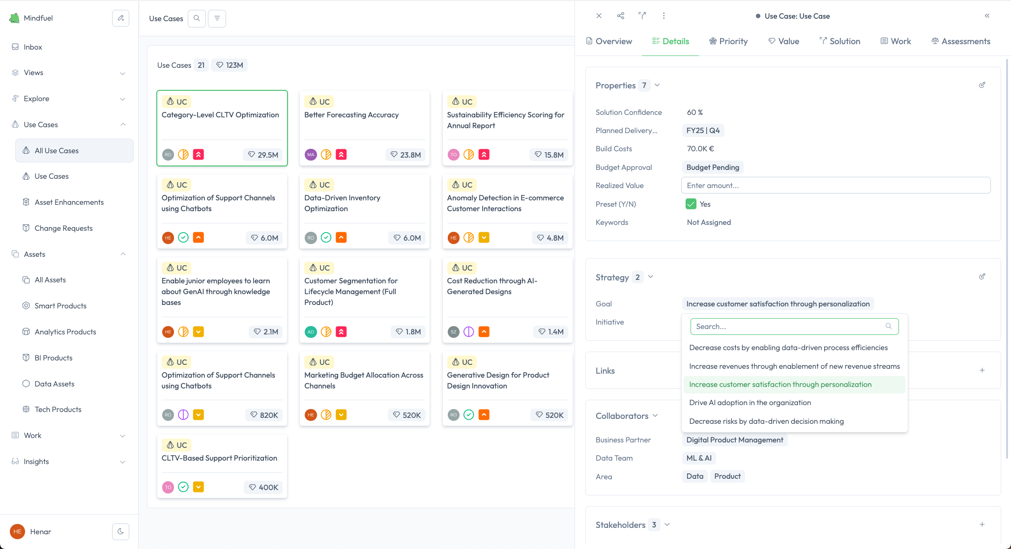 Mindfuel screenshot: Mindfuel capturing use cases